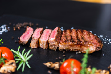 Steaks from fresh meat