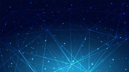 Blue Futuristic Technology with Web mesh Background