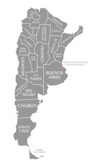 Ciudad de Buenos Aires red highlighted in map of Argentina