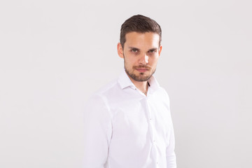 Young casual man portrait isolated on white background