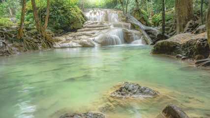Naklejka premium Arawan water fall in thailand. It is the most beautiful waterfall in Thailand.