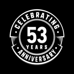 Celebrating 53rd years anniversary logo design. Fifty-three years logotype. Vector and illustration.