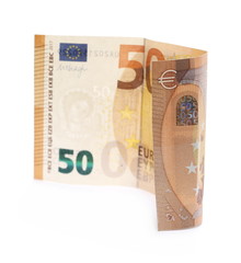 50 euro bill isolated with background