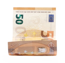 50 euro bill isolated with background