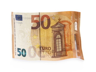50 euro bill isolated with background