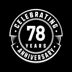 Celebrating 78th years anniversary logo design. Seventy-eight years logotype. Vector and illustration.