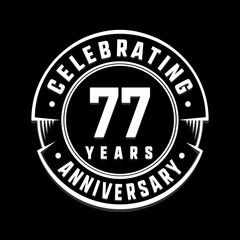 Celebrating 77th years anniversary logo design. Seventy-seven years logotype. Vector and illustration.