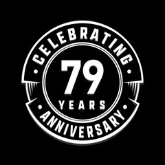Celebrating 79th years anniversary logo design. Seventy-nine years logotype. Vector and illustration.