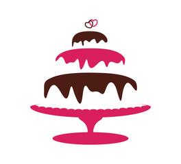 Sweet Tiered Love Wedding Cake Logo design