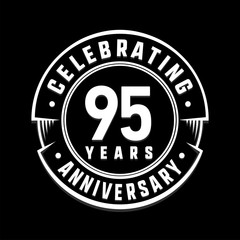 Celebrating 950th years anniversary logo design. Ninety-five years logotype. Vector and illustration.