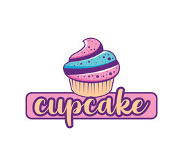 Cherry Cupcake Cream Simple Logo template