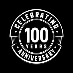 Celebrating 100 years anniversary logo design. One hundred years logotype. Vector and illustration.