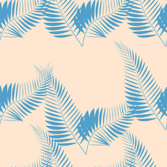 Fototapeta na wymiar Tropical palm leaves, jungle leaf seamless floral pattern background
