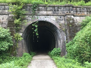 Old Railway Tunnel in Mountains in Japan
