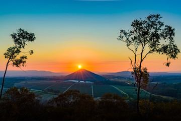 sunset in the mountains