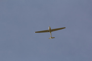 a glider closeup and a blue sky in the background