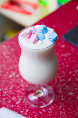 a refreshing milkshake at the bar on table