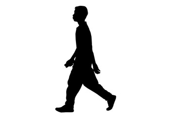 Silhouette running sport.This is men run exercise for Health At area Stadium Outdoors on white background with clipping path.