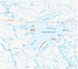 Map of the Great Bear Lake Northwest Territories canada