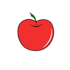 Fresh red apple isolated vector for business advertising or fruit shop logo