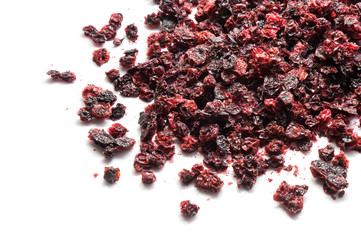 Dried lingonberry isolated on white background