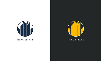 Real estate logo isolated. City vector image