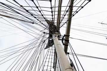 Fototapeta premium Masts and rigging of a sailing ship