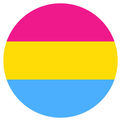 LGBT Flag, round shape icon on white background