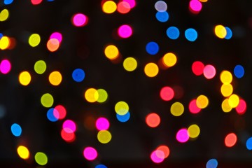 Fototapeta na wymiar Bokeh lights background. Abstract multicolored light. Defocused fairy lights background. Christmas or New Year concept for background.