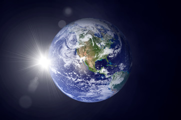 Earth in the outer space. Elements of this image furnished by NASA