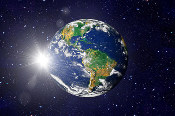 Earth in the outer space. Elements of this image furnished by NASA