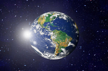 Earth in the outer space. Elements of this image furnished by NASA