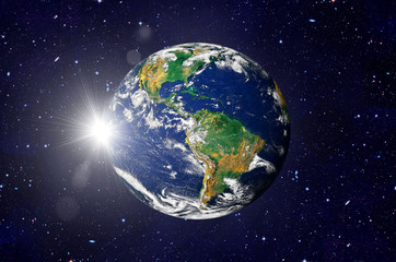 Earth in the outer space. Elements of this image furnished by NASA