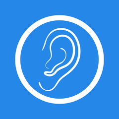 Ear icon. Medical symbol of human organ. Deaf and sound