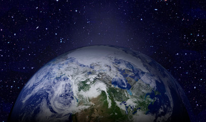 Aarde in de ruimte. Elementen van deze afbeelding geleverd door NASA