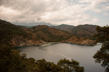 Attractive landscape from the mountain on the seacoast