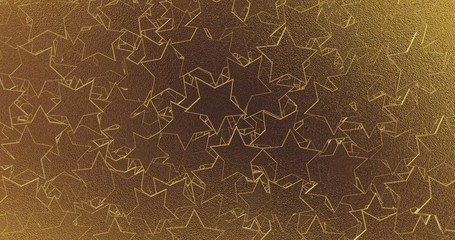 Golden foil with snowflakes texture. New year background. 3d render