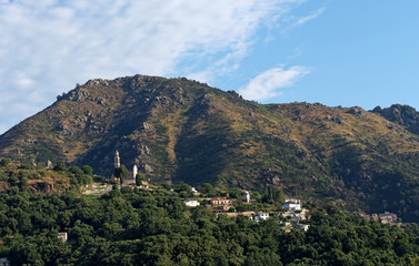 Fototapeta na wymiar Sant'Andréa-di-Cotone village in Upper corsica