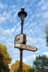 Lamp Posts of Paris with indication sign