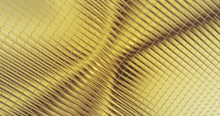gold foil tiles texture background 3D rendering