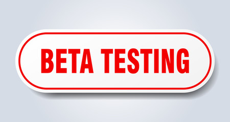 beta testing sign. beta testing rounded red sticker. beta testing