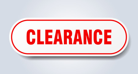 clearance sign. clearance rounded red sticker. clearance