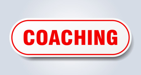 coaching sign. coaching rounded red sticker. coaching