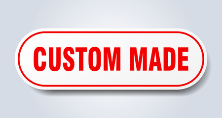 custom made sign. custom made rounded red sticker. custom made