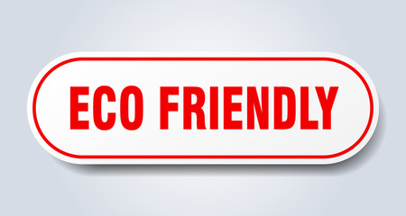 eco friendly sign. eco friendly rounded red sticker. eco friendly
