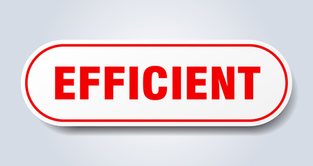 efficient sign. efficient rounded red sticker. efficient