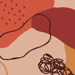 Abstract Contemporary collage of geometric shapes in a modern trendy style. Vector print