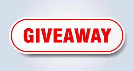 giveaway sign. giveaway rounded red sticker. giveaway