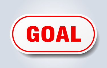 goal sign. goal rounded red sticker. goal