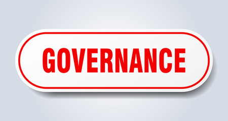 governance sign. governance rounded red sticker. governance
